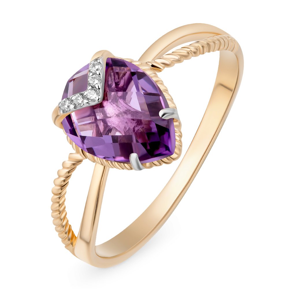 Кольцо женское из красного золота с аметистом, фианитом 585Gold 201011847, р, 201011847
Кольцо женское из красного золота с аметистом, фианитом 585Gold 201011847, р, 201011847