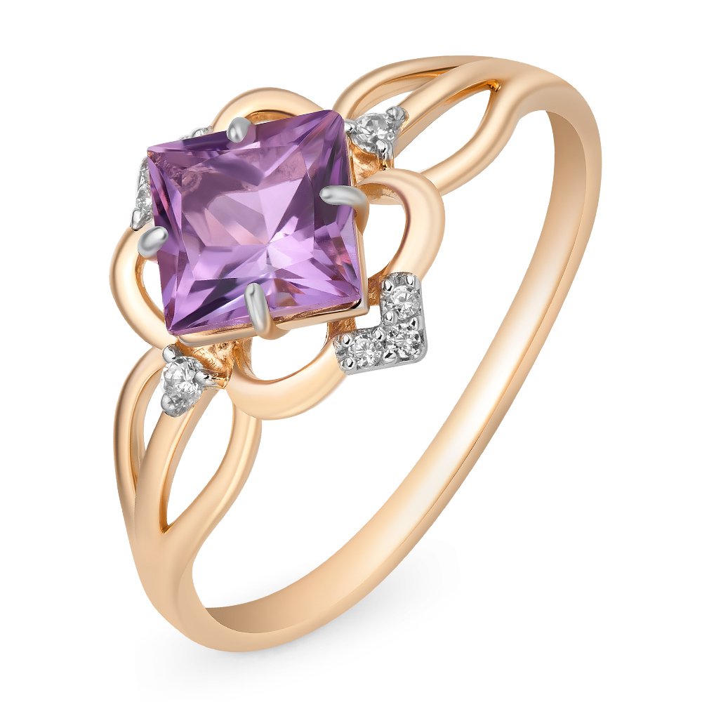 Кольцо женское из красного золота с аметистом, фианитом 585Gold 201011867, р, 201011867
Кольцо женское из красного золота с аметистом, фианитом 585Gold 201011867, р, 201011867