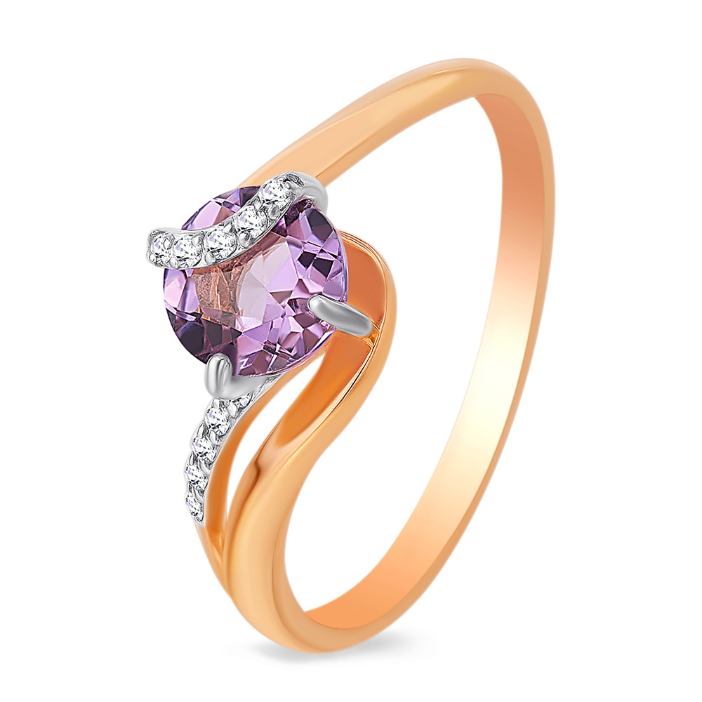 Кольцо женское из красного золота с аметистом, фианитом 585Gold 201011659, р. 17,5, 201011659
Кольцо женское из красного золота с аметистом, фианитом 585Gold 201011659, р. 17,5, 201011659