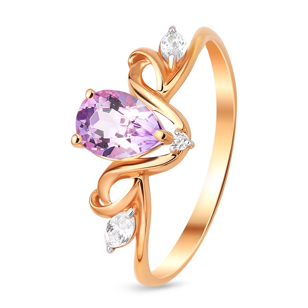 Кольцо женское из красного золота с аметистом, фианитом 585Gold 201011647, р, 201011647
Кольцо женское из красного золота с аметистом, фианитом 585Gold 201011647, р, 201011647