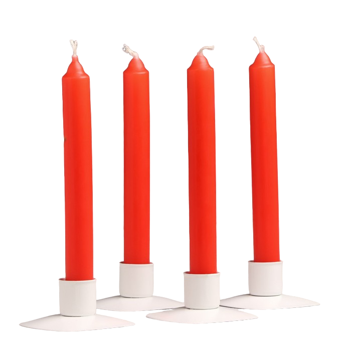 Набор свечей столовых ароматических Клубника, 4 штуки, Красный 
Набор свечей столовых ароматических Клубника, 4 штуки, Красный