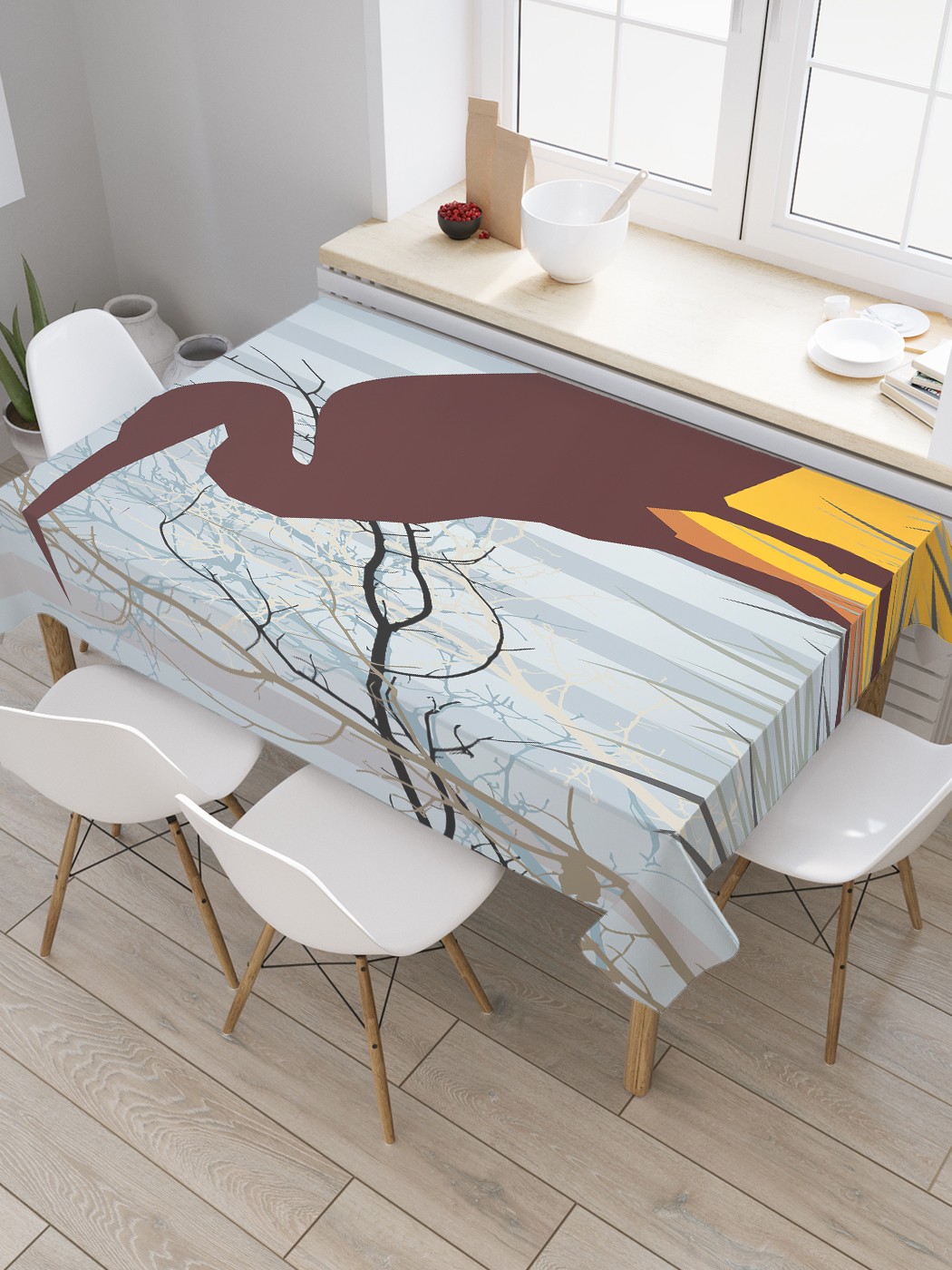 Скатерть прямоугольная JoyArty "Силуэт цапли" из оксфорда, 120x145 см, Серый, Силуэт цапли 
Скатерть прямоугольная JoyArty "Силуэт цапли" из оксфорда, 120x145 см, Серый, Силуэт цапли