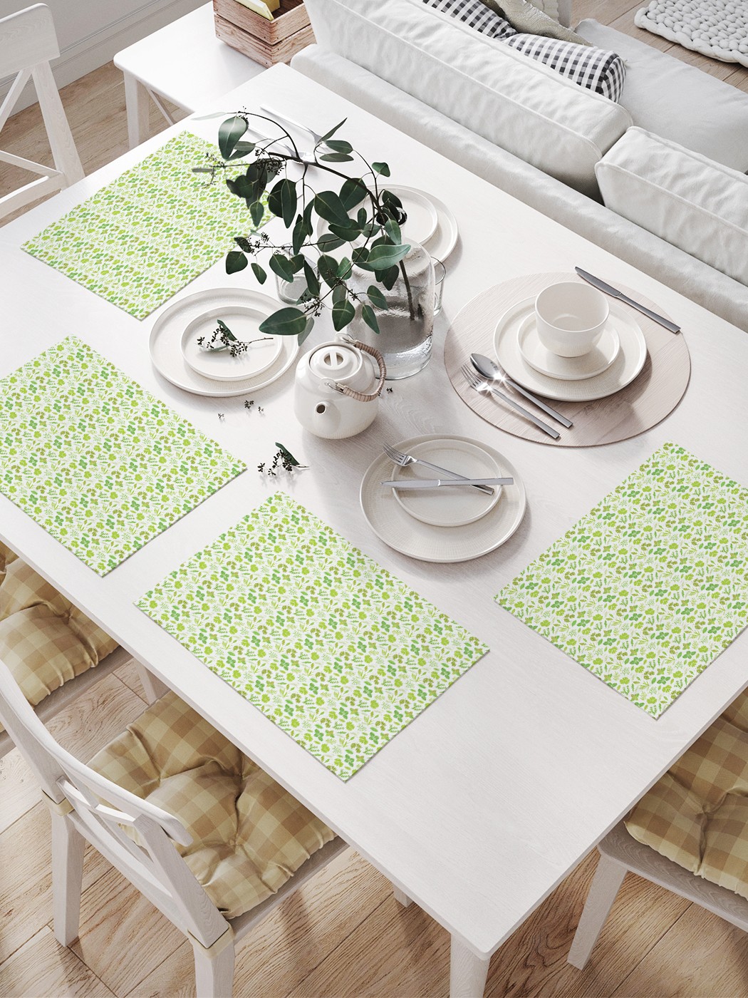 Комплект салфеток JoyArty "Пряная зелень" для сервировки стола (32х46 см, 4 шт.), Пряная зелень 
Комплект салфеток JoyArty "Пряная зелень" для сервировки стола (32х46 см, 4 шт.), Пряная зелень