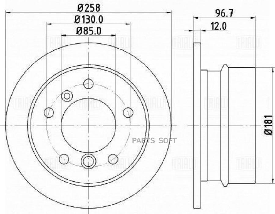 TRIALLI Диск тормозной MERCEDES SPRINTER 2t 95-06/VW LT 28-35/46 96-06 задний D 258мм.
TRIALLI Диск тормозной MERCEDES SPRINTER 2t 95-06/VW LT 28-35/46 96-06 задний D 258мм.
