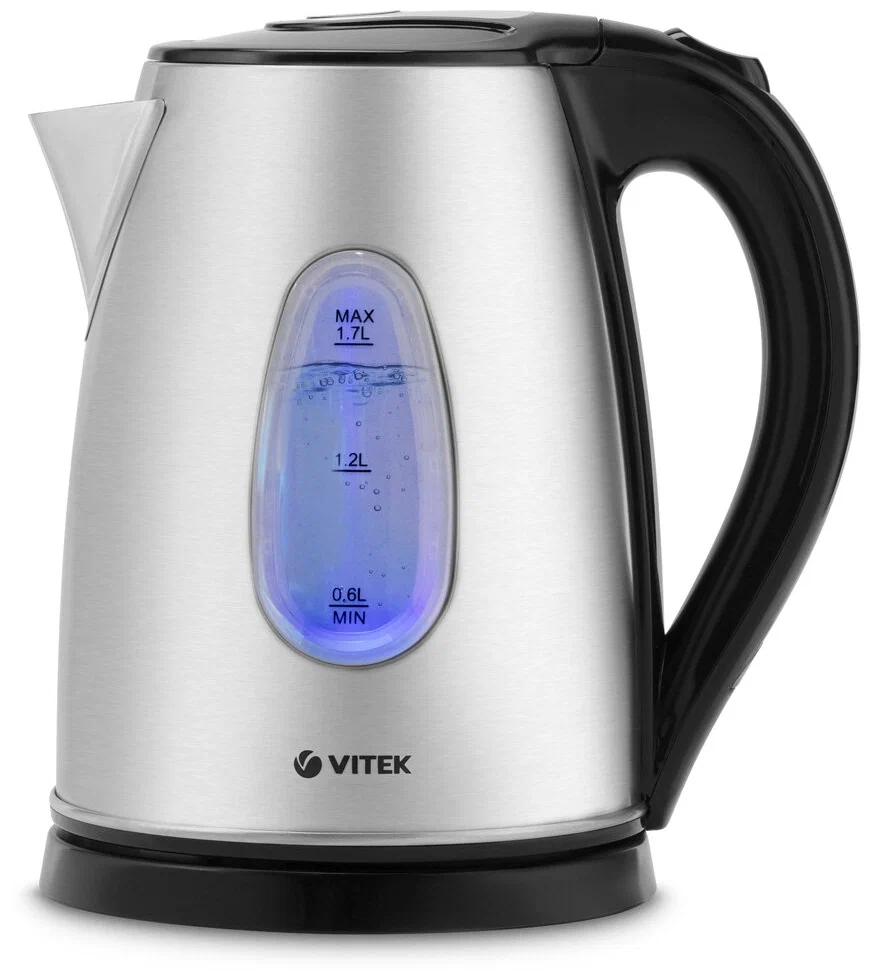 фото Чайник электрический vitek vt-1143 1.7 л серебристый