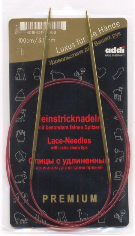 Спицы д/вязания Addi круговые позолоч с удлиненным кончиком, 3 мм, 100 см 755-7/3-100, С удлиненным кончиком
Спицы д/вязания Addi круговые позолоч с удлиненным кончиком, 3 мм, 100 см 755-7/3-100, С удлиненным кончиком