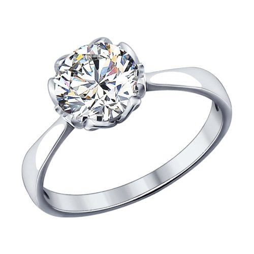 фото Кольцо из серебра с фианитом swarovski zirconia р.18 yahont 139261 яхонт ювелирный