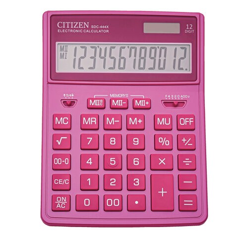 Калькулятор настольный CITIZEN SDC-444PKE 204х155 мм 12 разрядов двойное питание РОЗОВЫЙ
Калькулятор настольный CITIZEN SDC-444PKE 204х155 мм 12 разрядов двойное питание РОЗОВЫЙ