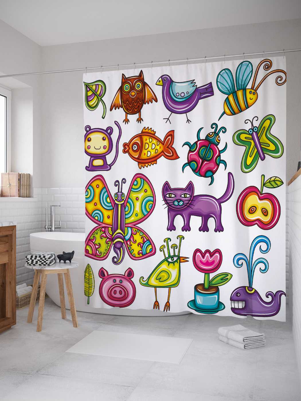 Штора (занавеска) JoyArty для ванной "Радужная фауна" из сатена, 180х200 см с крючками
Штора (занавеска) JoyArty для ванной "Радужная фауна" из сатена, 180х200 см с крючками