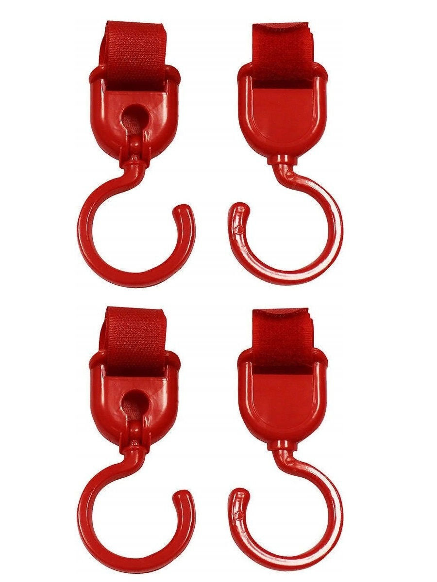 фото Крючки для пакетов на ленте-липучке, 2 шт., цв. красный nobrand