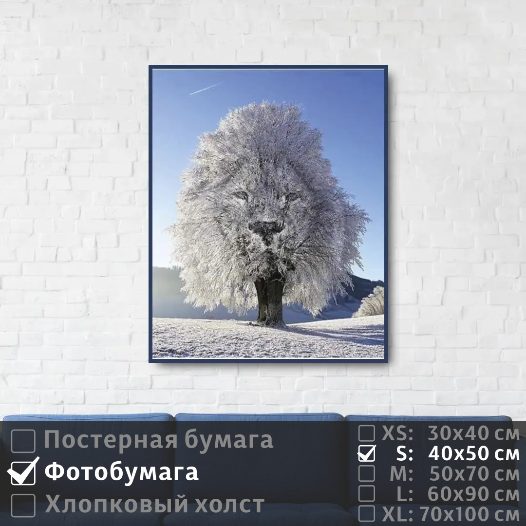 Постер на фотобумаге ПолиЦентр Сюрреализм зимнее дерево в виде льва 40х50 см, СюрреализмЗимнееДеревоВВидеЛьва
Постер на фотобумаге ПолиЦентр Сюрреализм зимнее дерево в виде льва 40х50 см, СюрреализмЗимнееДеревоВВидеЛьва