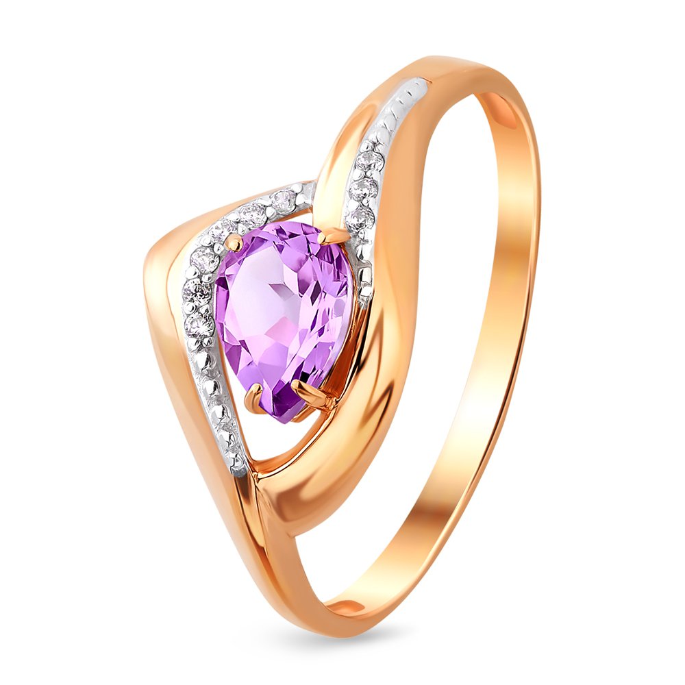 Кольцо женское из красного золота с аметистом, фианитом 585Gold 201011322, р. 19,5, 201011322
Кольцо женское из красного золота с аметистом, фианитом 585Gold 201011322, р. 19,5, 201011322