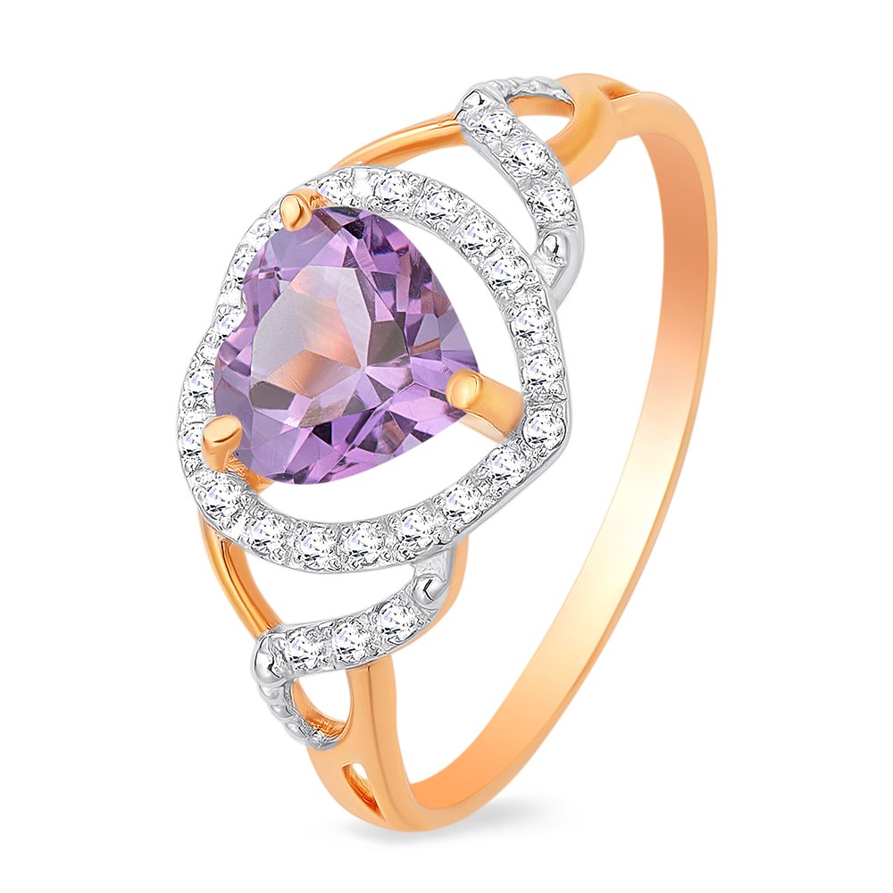 Кольцо женское из красного золота с аметистом, фианитом 585Gold 201011333, р. 17, 201011333
Кольцо женское из красного золота с аметистом, фианитом 585Gold 201011333, р. 17, 201011333