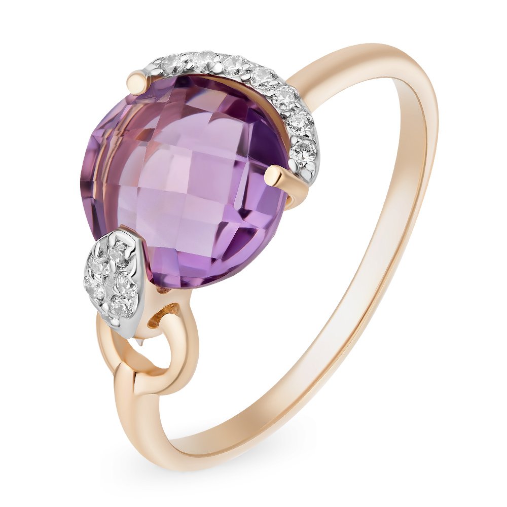Кольцо женское из красного золота с аметистом, фианитом 585Gold 201011292, р. 17, 201011292
Кольцо женское из красного золота с аметистом, фианитом 585Gold 201011292, р. 17, 201011292