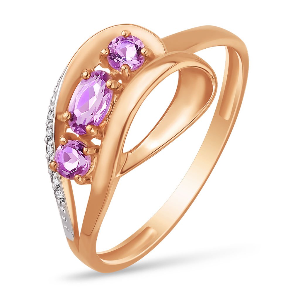 Кольцо женское из красного золота с аметистом, фианитом 585Gold 201007786, р, 201007786
Кольцо женское из красного золота с аметистом, фианитом 585Gold 201007786, р, 201007786