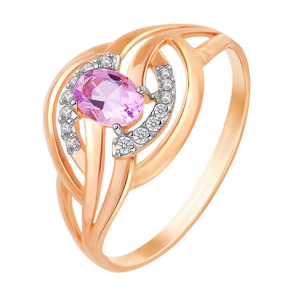 Кольцо женское из красного золота с аметистом, фианитом 585Gold 201002119, р, 201002119
Кольцо женское из красного золота с аметистом, фианитом 585Gold 201002119, р, 201002119