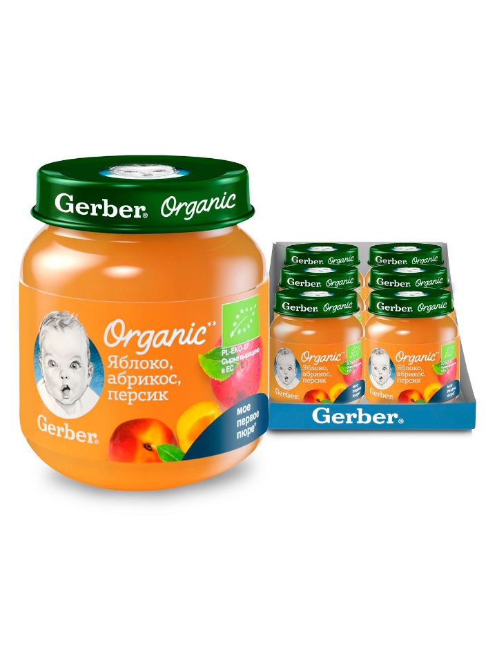 Фруктовое пюре Gerber Organic Яблоко, абрикос, персик, 6 шт. по 125 г, Яблоко, абрикос, персик
Фруктовое пюре Gerber Organic Яблоко, абрикос, персик, 6 шт. по 125 г, Яблоко, абрикос, персик