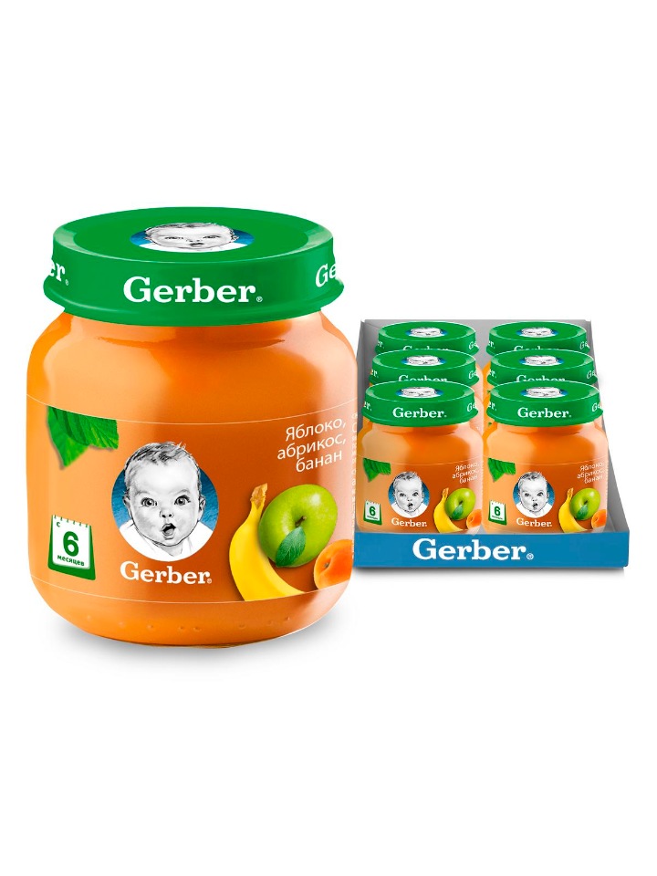 Фруктовое пюре Gerber Яблоко, абрикос, банан с 6 мес. , 6 шт. по 130 г, Яблоко, абрикос, банан
Фруктовое пюре Gerber Яблоко, абрикос, банан с 6 мес. , 6 шт. по 130 г, Яблоко, абрикос, банан