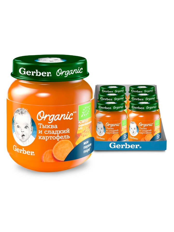 Овощное пюре Gerber Organic Тыква и сладкий картофель, 6 шт. по 125 г, Тыква и сладкий картофель
Овощное пюре Gerber Organic Тыква и сладкий картофель, 6 шт. по 125 г, Тыква и сладкий картофель
