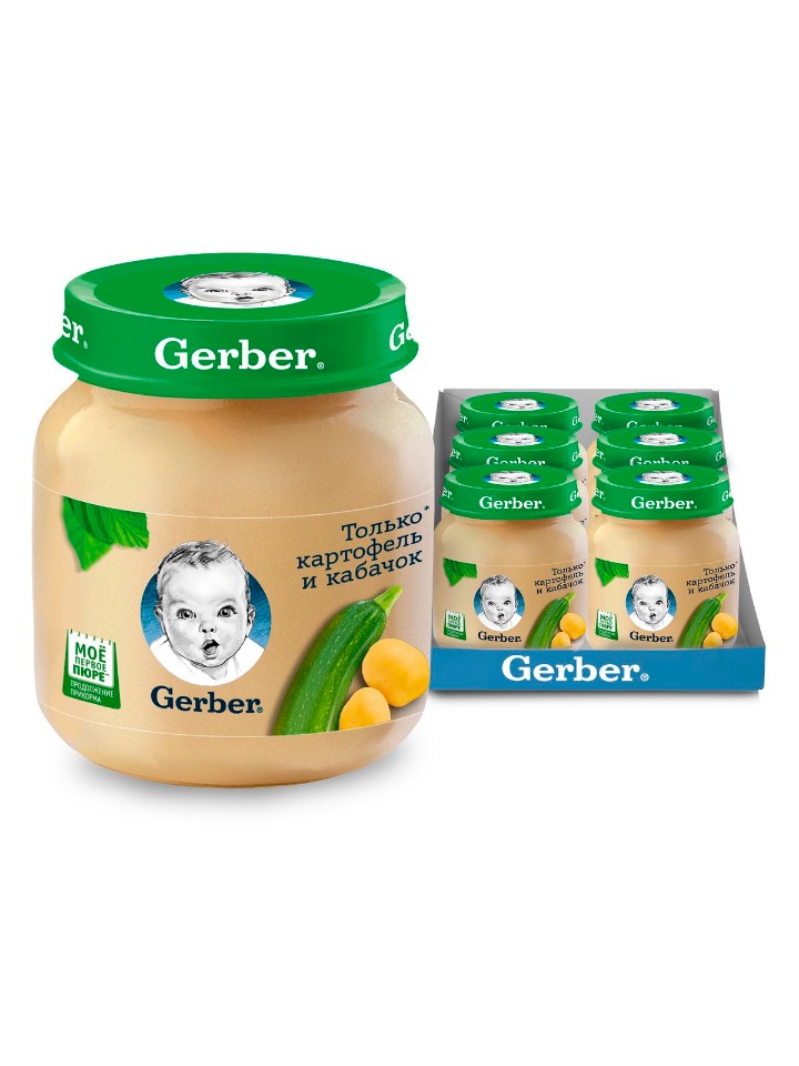 Овощное пюре Gerber Только Картофель и Кабачок первая ступень , 6 шт. по 130 г, Картофель и Кабачок
Овощное пюре Gerber Только Картофель и Кабачок первая ступень , 6 шт. по 130 г, Картофель и Кабачок
