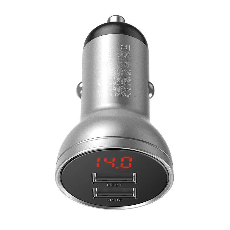 Автомобильное зарядное устройство BASEUS Digital Display Dual, 2*USB, 2.4A, серебристый, д
Автомобильное зарядное устройство BASEUS Digital Display Dual, 2*USB, 2.4A, серебристый, д