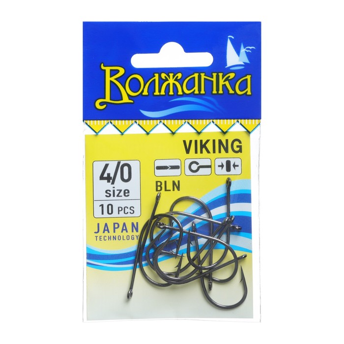 Одинарные крючки Волжанка Viking №4/0 BN, с колечком, прямое острие, с бородкой, Черный
Одинарные крючки Волжанка Viking №4/0 BN, с колечком, прямое острие, с бородкой, Черный