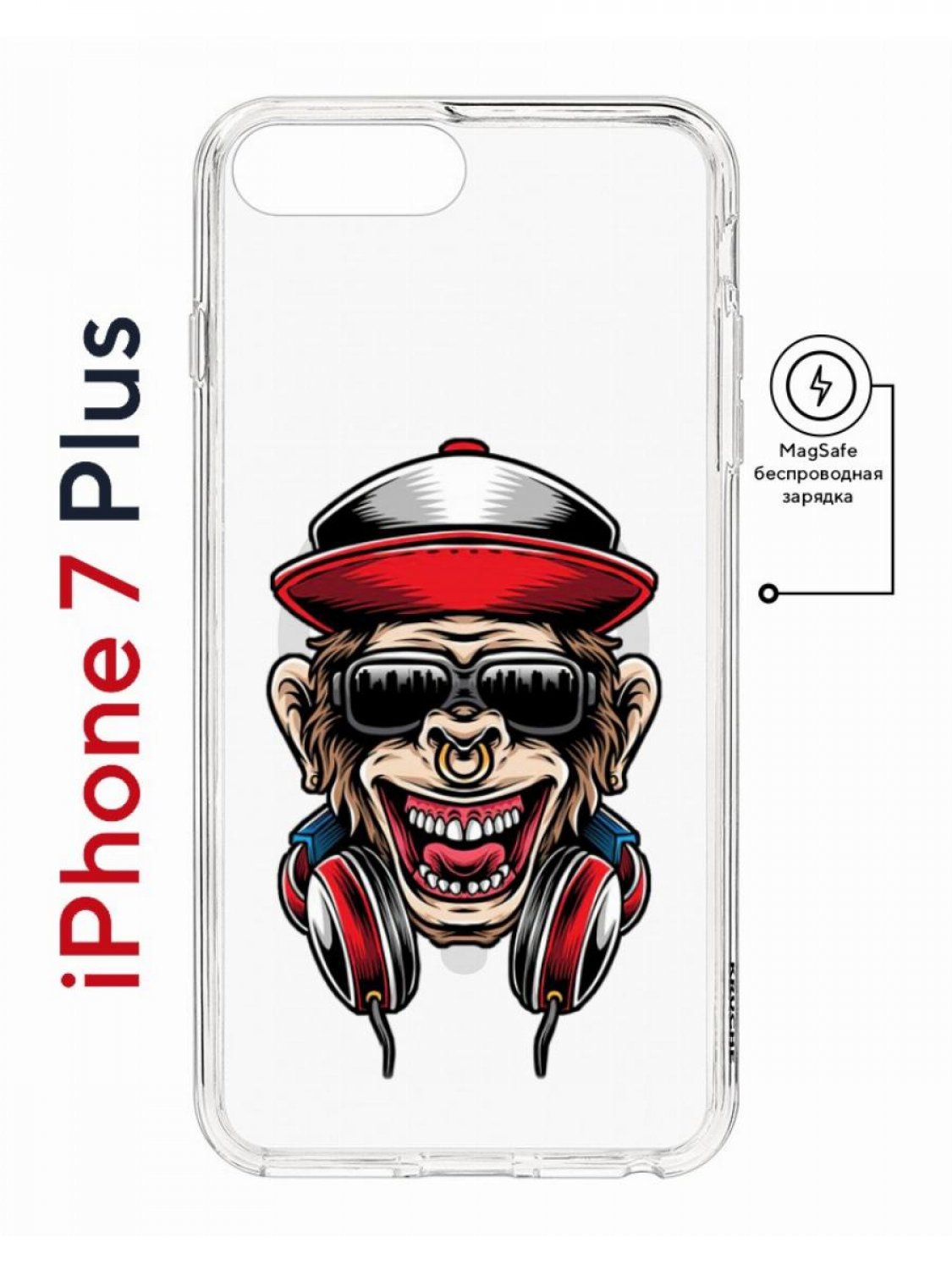 Чехол на iPhone 7 Plus/8 Plus MagSafe Kruche Print Обезьяна с наушниками с МагСейф, Прозрачный;красный;черный;коричневый, Айфон 7 плюс, 8 плюс магсейф
Чехол на iPhone 7 Plus/8 Plus MagSafe Kruche Print Обезьяна с наушниками с МагСейф, Прозрачный;красный;черный;коричневый, Айфон 7 плюс, 8 плюс магсейф