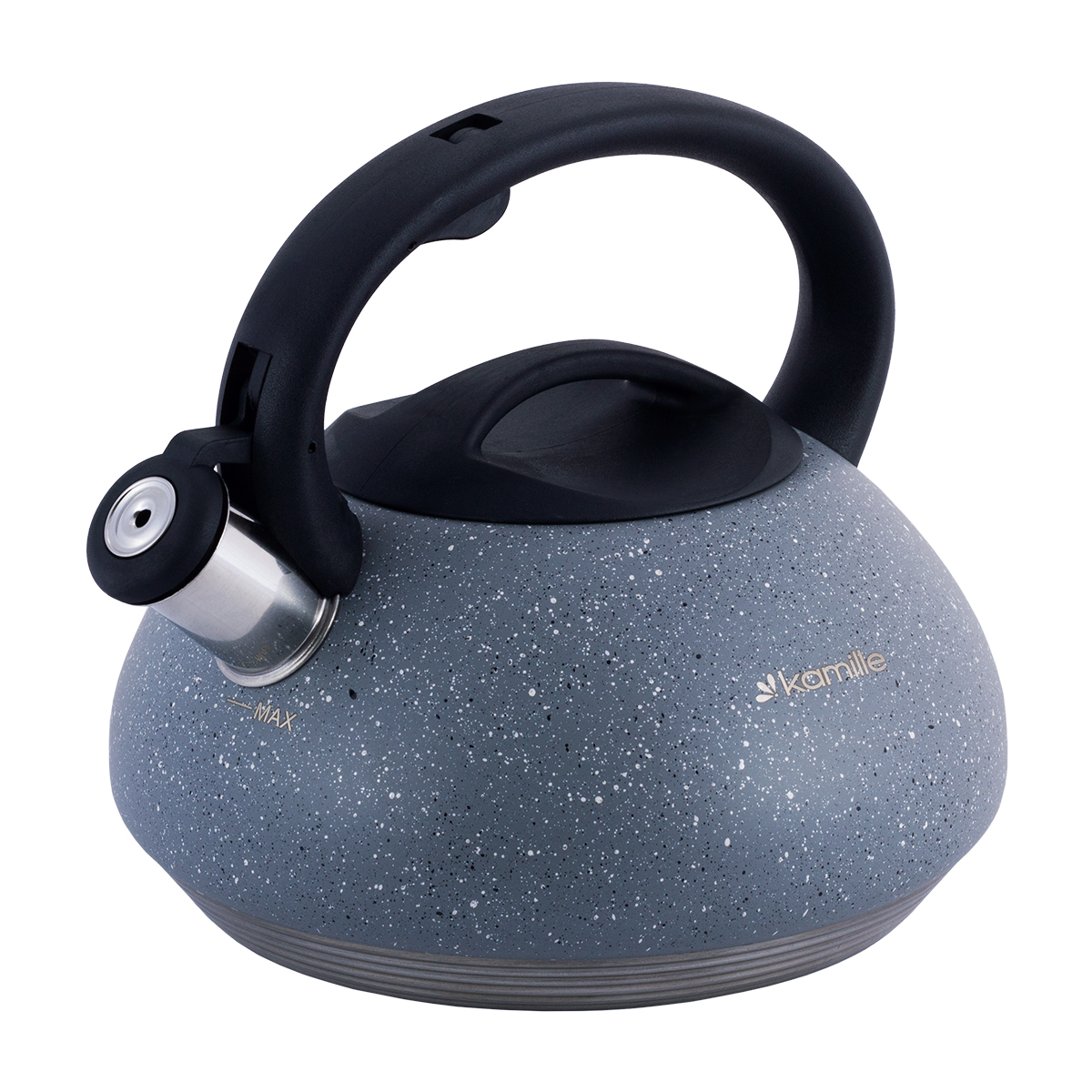 Чайник Kamille KM-0855 3 л из нержавеющей стали со свистком серый, KM 0855 
Чайник Kamille KM-0855 3 л из нержавеющей стали со свистком серый, KM 0855