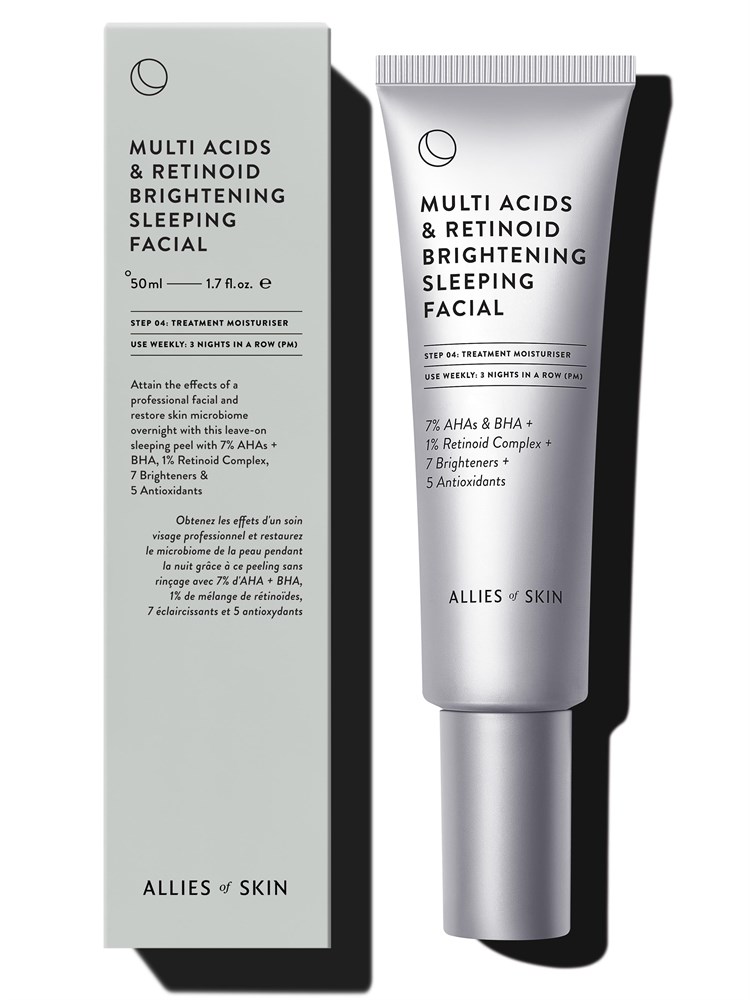 Мультикислотный пилинг Allies of Skin Multi Acids & Retinoid Brightening Sleeping 50 мл
Мультикислотный пилинг Allies of Skin Multi Acids & Retinoid Brightening Sleeping 50 мл