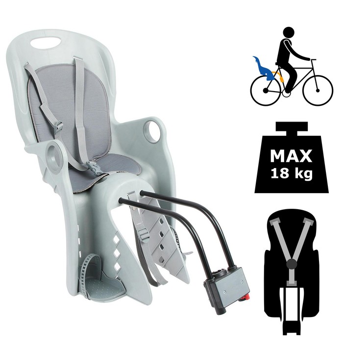 фото Велокресло заднее bq-8 универсальный крепеж, цвет серый