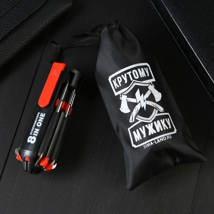 фото Фонарик-мультитул "крутому мужику", 8 в 1 nobrand