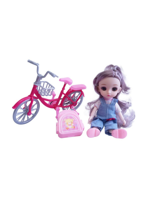 фото Игровой набор jia yu toys кукла с велосипедом и аксессуарами k0085