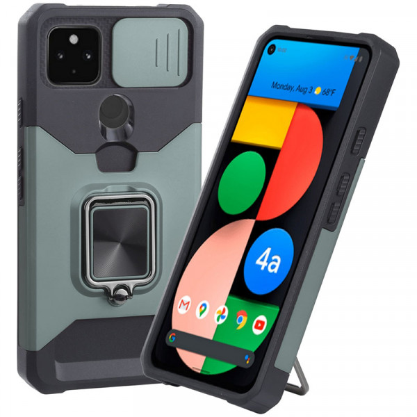 Чехол с кольцом, отделением для карты и шторкой камеры для Google Pixel 5a, зеленый, Multi Case
Чехол с кольцом, отделением для карты и шторкой камеры для Google Pixel 5a, зеленый, Multi Case