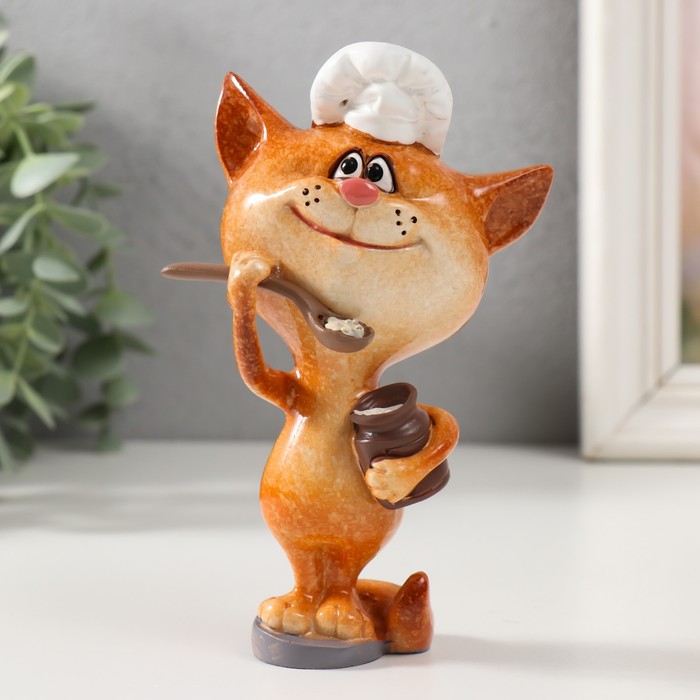 Статуэтка 9700567 Котик-повар с кашей в горшочке 8,2х7х14,3 см, Оранжевый 
Статуэтка 9700567 Котик-повар с кашей в горшочке 8,2х7х14,3 см, Оранжевый