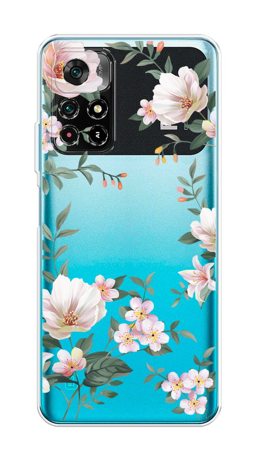 Чехол на Xiaomi Poco M4 Pro 5G/Redmi Note 11S 5G "Beautiful white flowers", Бежевый;зеленый, 313650-1
Чехол на Xiaomi Poco M4 Pro 5G/Redmi Note 11S 5G "Beautiful white flowers", Бежевый;зеленый, 313650-1