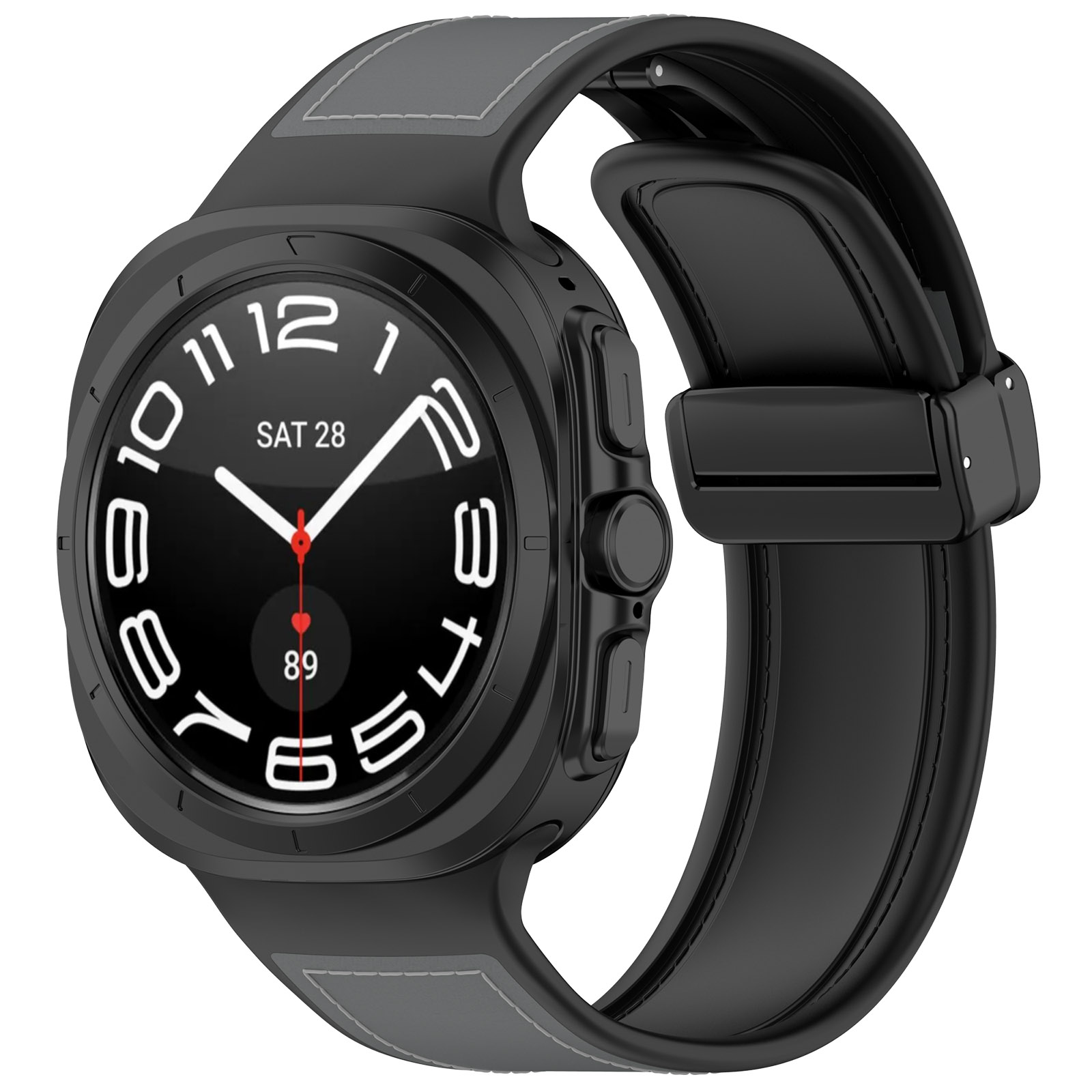 Силиконовый ремешок для Samsung Galaxy Watch Ultra, 47 мм, серый, Силиконовый ремешок с кожаной вставкой и магнитной застежкой для Samsung Galaxy Watch Ultra, 47 мм
Силиконовый ремешок для Samsung Galaxy Watch Ultra, 47 мм, серый, Силиконовый ремешок с кожаной вставкой и магнитной застежкой для Samsung Galaxy Watch Ultra, 47 мм