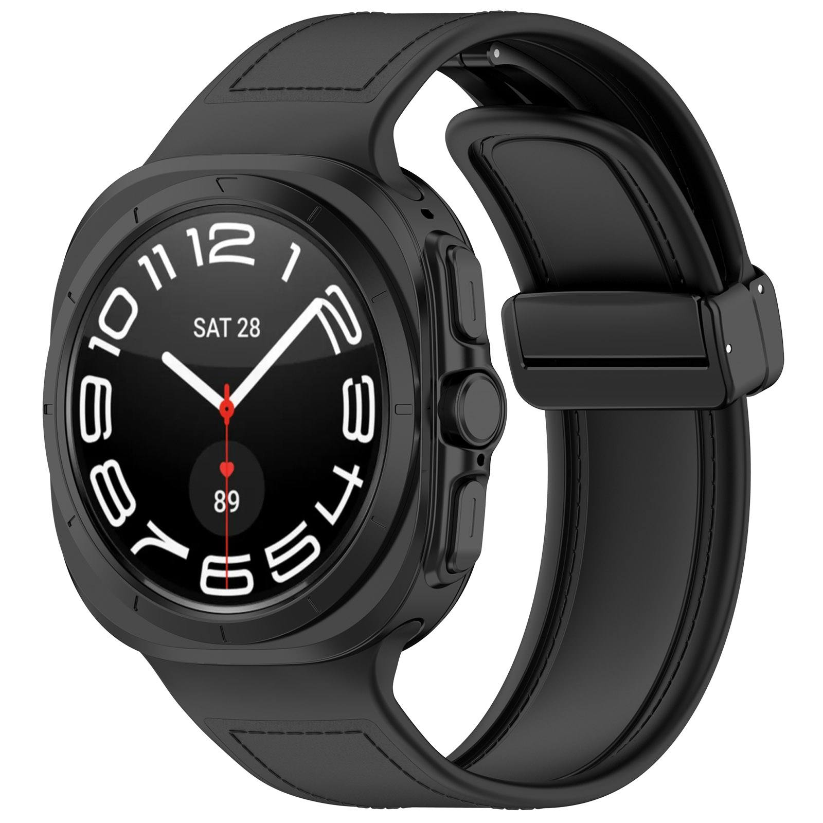 Силиконовый ремешок для Samsung Galaxy Watch Ultra, 47 мм, черный, Силиконовый ремешок с кожаной вставкой и магнитной застежкой для Samsung Galaxy Watch Ultra, 47 мм
Силиконовый ремешок для Samsung Galaxy Watch Ultra, 47 мм, черный, Силиконовый ремешок с кожаной вставкой и магнитной застежкой для Samsung Galaxy Watch Ultra, 47 мм