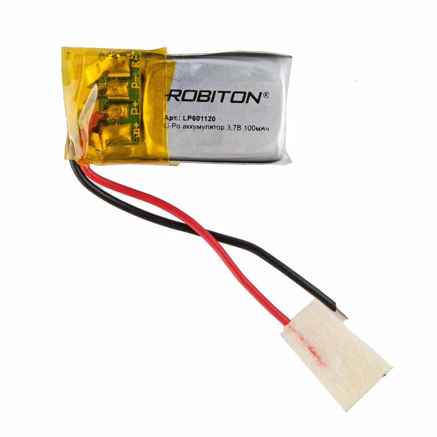Аккумулятор ROBITON LP 601120, Li-Pol, 3.7 В, 100 мАч, призма со схемой защиты, LP 601120
Аккумулятор ROBITON LP 601120, Li-Pol, 3.7 В, 100 мАч, призма со схемой защиты, LP 601120