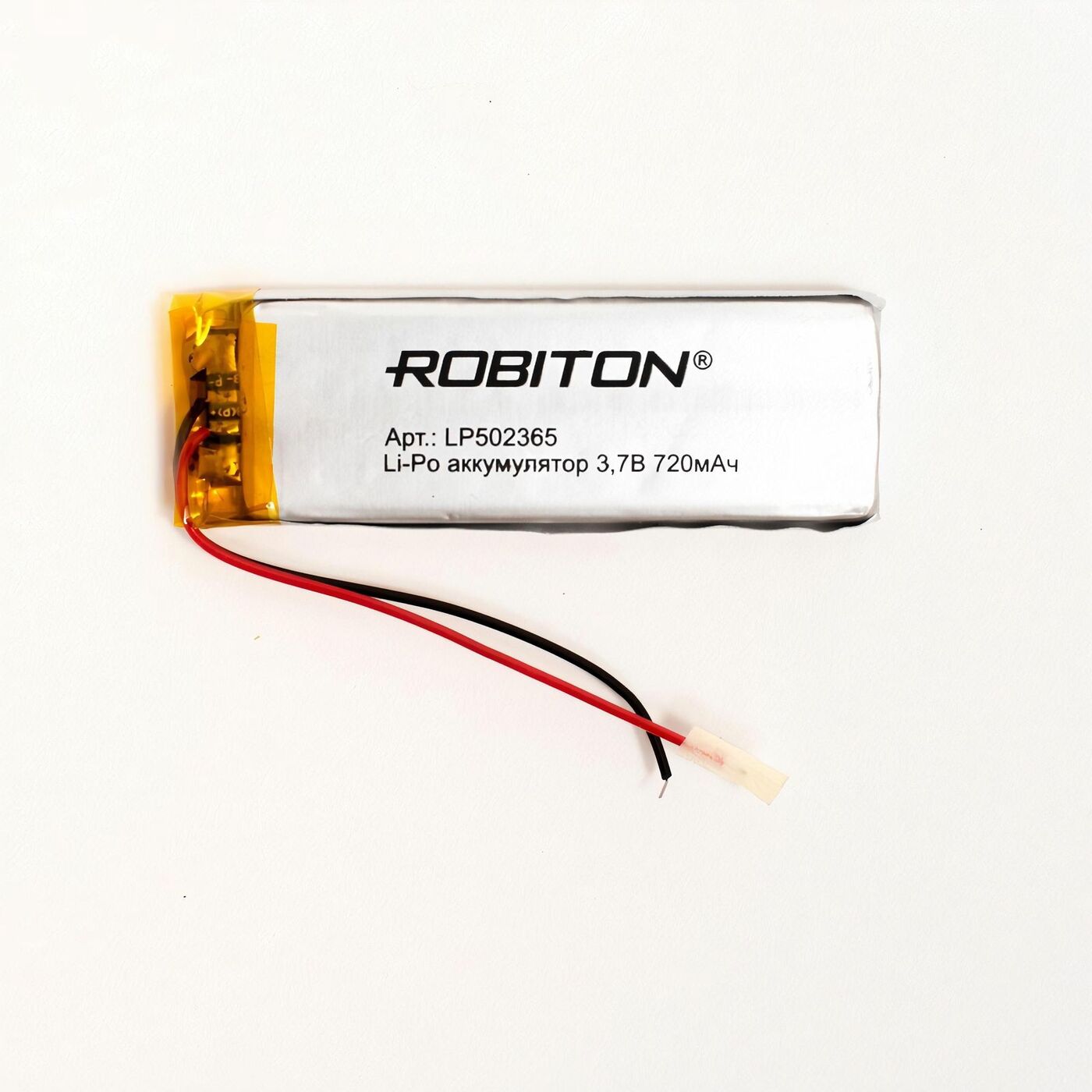 Аккумулятор ROBITON LP 502365, Li-Pol, 3.7 В, 720 мАч, призма со схемой защиты, LP 502365
Аккумулятор ROBITON LP 502365, Li-Pol, 3.7 В, 720 мАч, призма со схемой защиты, LP 502365