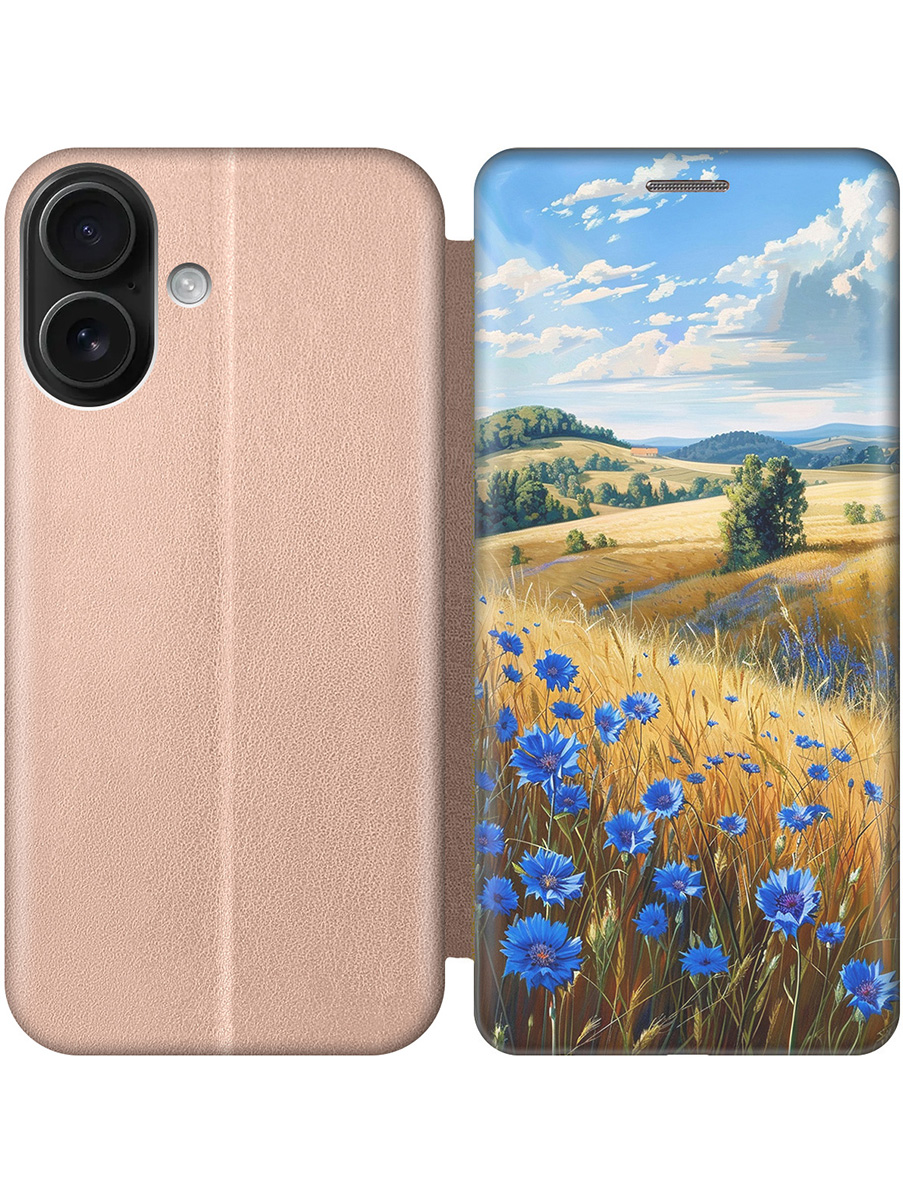 Чехол-книжка на Apple iPhone 16 с принтом "Поле васильков" золотой, Золотистый;голубой;бежевый, 785196521
Чехол-книжка на Apple iPhone 16 с принтом "Поле васильков" золотой, Золотистый;голубой;бежевый, 785196521
