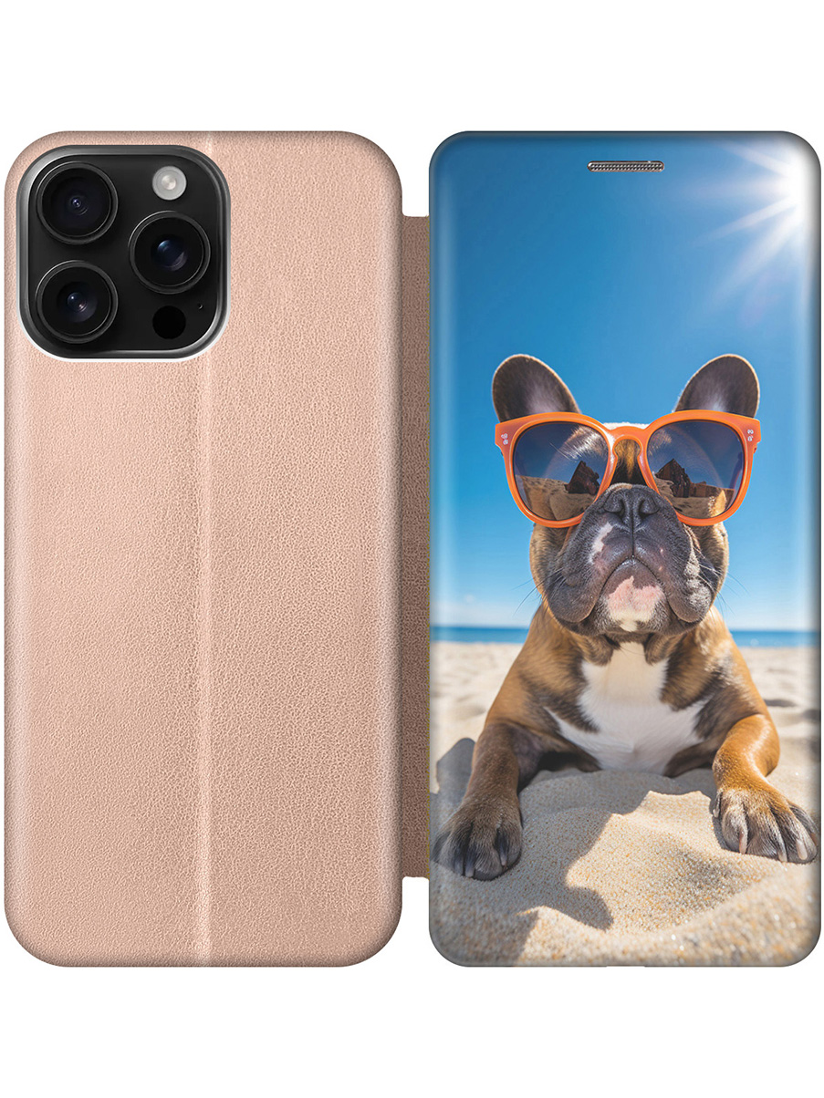 Чехол-книжка на Apple iPhone 16 Pro Max с принтом "Бульдог на пляже" золотой, 785198312
Чехол-книжка на Apple iPhone 16 Pro Max с принтом "Бульдог на пляже" золотой, 785198312