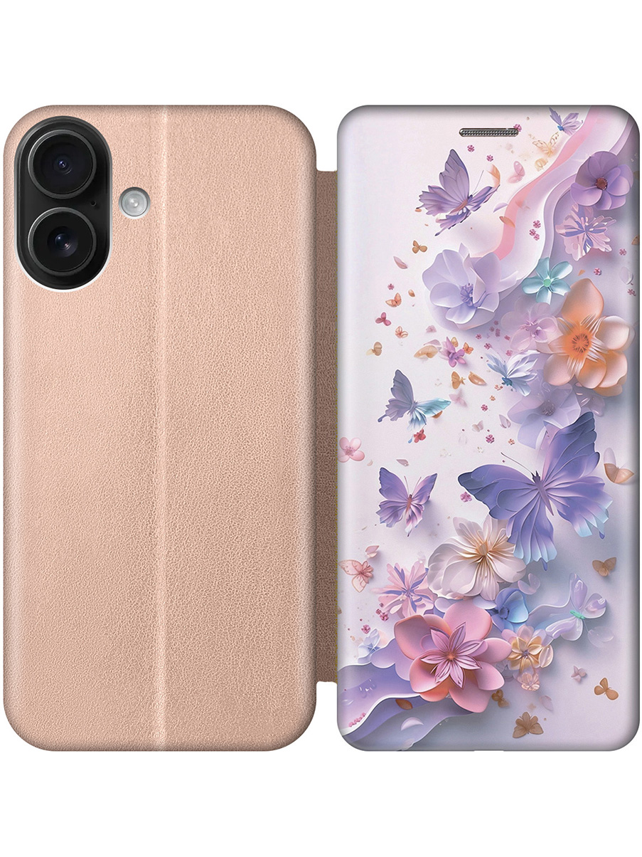 Чехол-книжка на Apple iPhone 16 с принтом "Фиолетовые бабочки и бумажные цветы" золотой, Золотистый;розовый;фиолетовый, 785196522
Чехол-книжка на Apple iPhone 16 с принтом "Фиолетовые бабочки и бумажные цветы" золотой, Золотистый;розовый;фиолетовый, 785196522