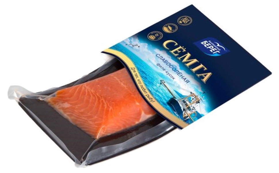 Семга слабосоленая Океан кусочки филе 150 г
Семга слабосоленая Океан кусочки филе 150 г