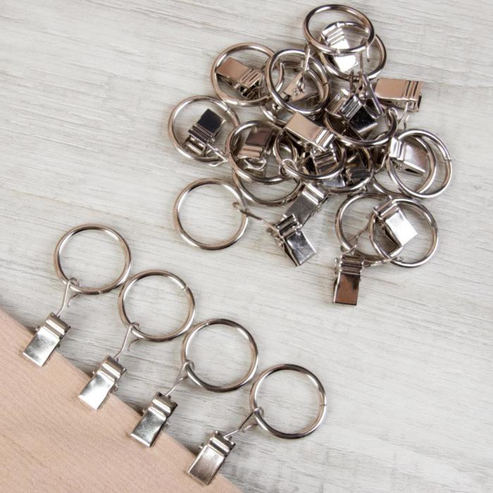 фото С зажимом, d 23, 30 мм, 20 шт, серебряное арт узор