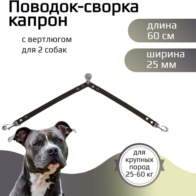 Поводок-сворка для собак Хвостатыч с вертлюгом, капрон, зеленый, 2 х 60 см х 25 мм
Поводок-сворка для собак Хвостатыч с вертлюгом, капрон, зеленый, 2 х 60 см х 25 мм