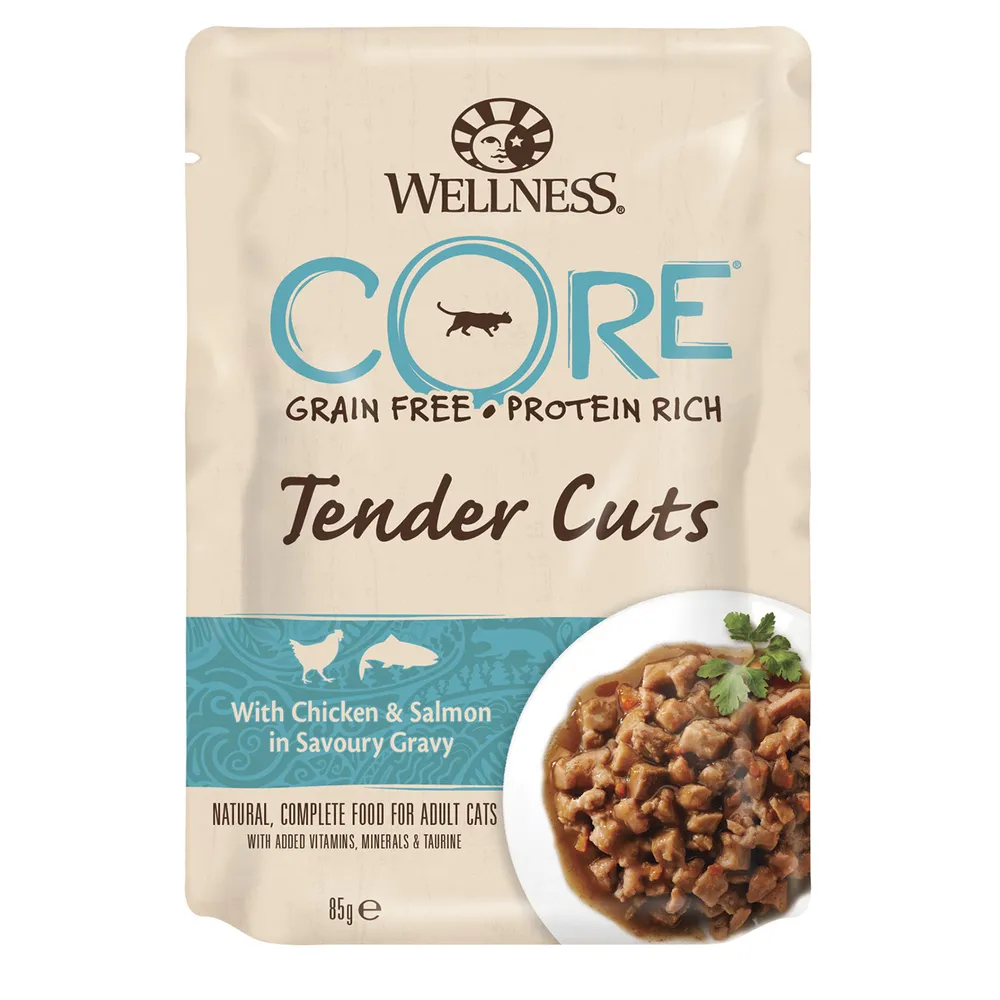 Влажный корм для кошек Wellness CORE Tender Cuts, курица и лосось в соусе, 16шт по 85г, Tender Cuts
Влажный корм для кошек Wellness CORE Tender Cuts, курица и лосось в соусе, 16шт по 85г, Tender Cuts