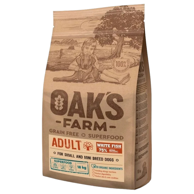 Сухой корм для собак OAKS FARM GF Adult, для маленьких пород, белая рыба, 18кг, GF Adult
Сухой корм для собак OAKS FARM GF Adult, для маленьких пород, белая рыба, 18кг, GF Adult