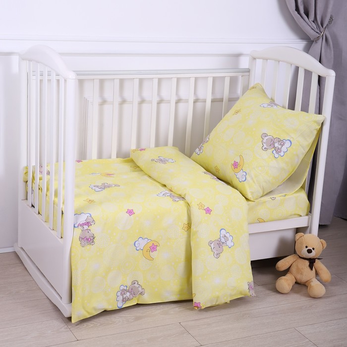 Атра Постельное бельё BABY Мишки на облаках бело-жёлтый 112х147см, 110х150см, 60х60см, бяз, Желтый
Атра Постельное бельё BABY Мишки на облаках бело-жёлтый 112х147см, 110х150см, 60х60см, бяз, Желтый