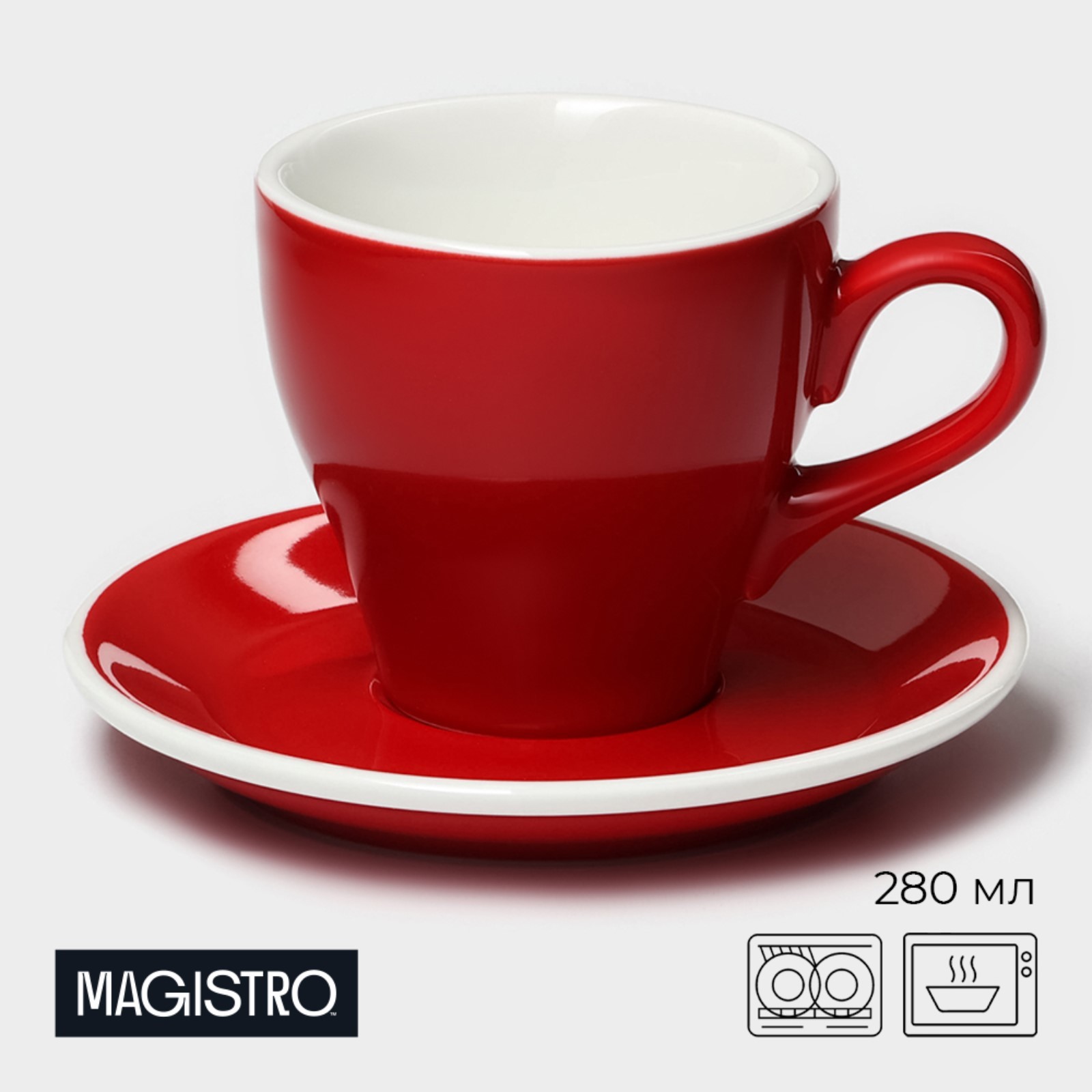 Кофейная пара фарфоровая Magistro Coffee time, 2 предмета, цвет красный, "Coffee time"
Кофейная пара фарфоровая Magistro Coffee time, 2 предмета, цвет красный, "Coffee time"