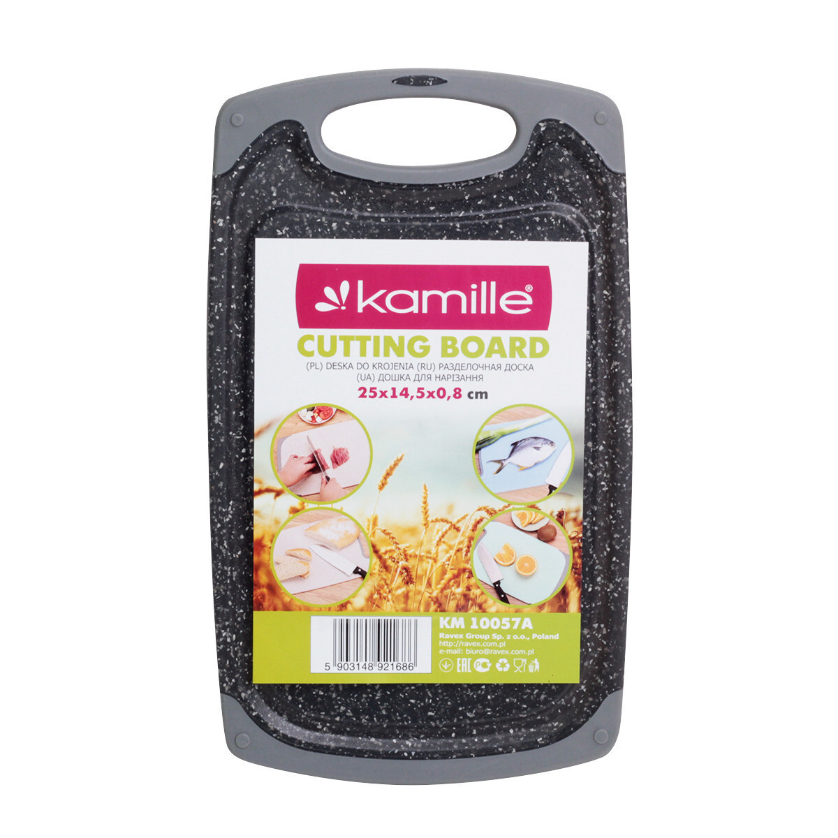 Доска разделочная пластиковая Kamille 14,5х25х0,8 см KM 10057A, Серый, Доска разделочная
Доска разделочная пластиковая Kamille 14,5х25х0,8 см KM 10057A, Серый, Доска разделочная